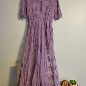 Purple lace jumpsuit